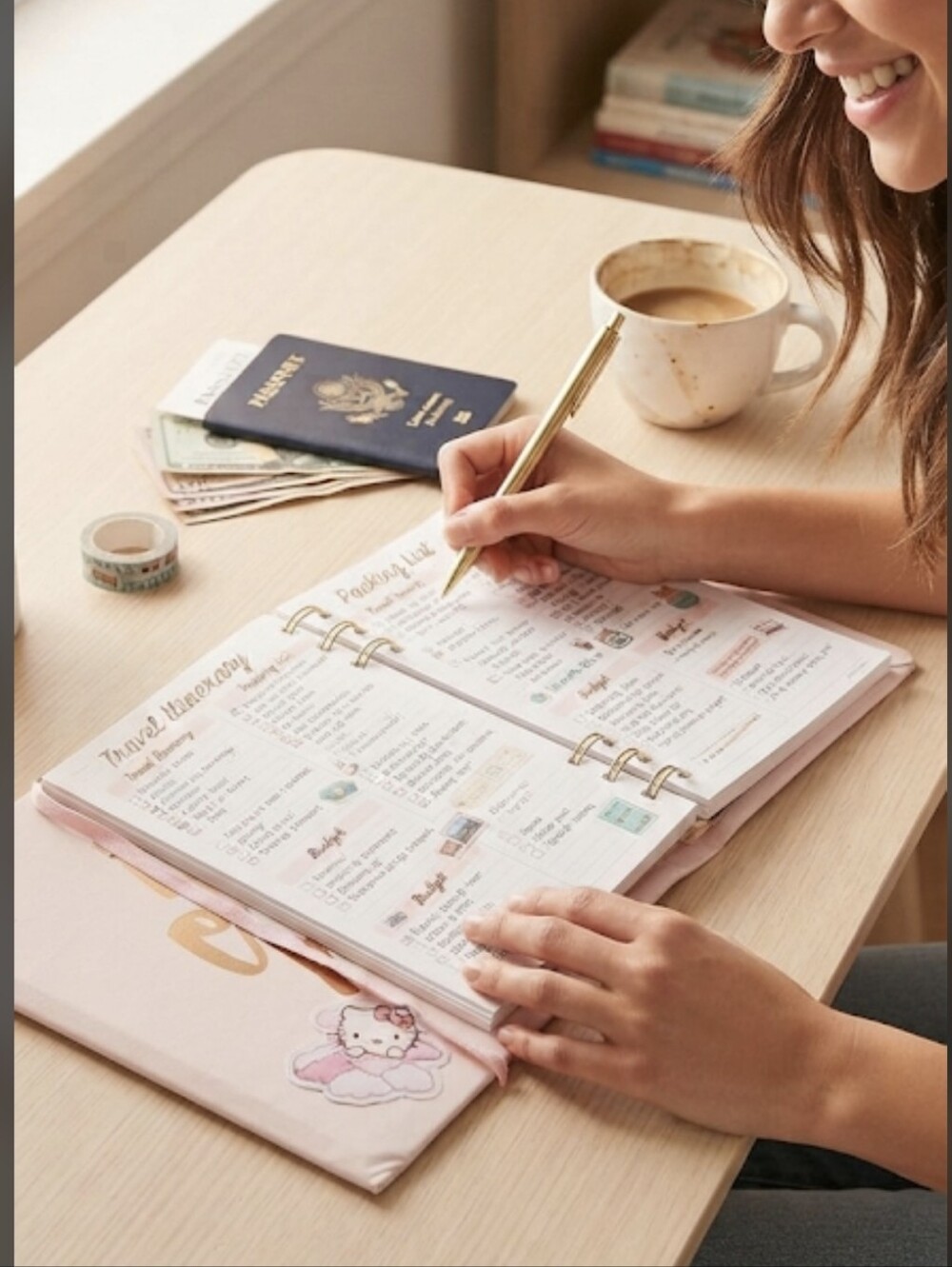 ban.do Travel Planner Binder Pink - Travel Organizer Journal